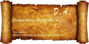Domonkos András névjegykártya